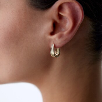 Çizgili Ters Üçgen Küpe - Rayna (1)