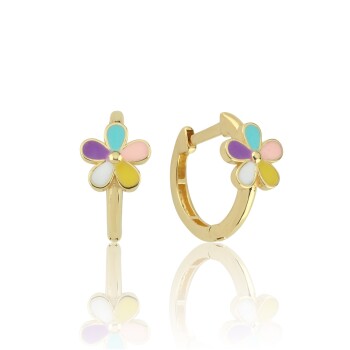 Colore Papatya Halka Çocuk Küpesi - Melike