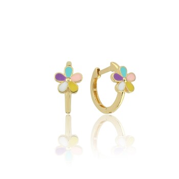 Colore Papatya Halka Çocuk Küpesi - Melike (1)