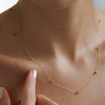 Colorful Stones Kolye - Cemart (1)