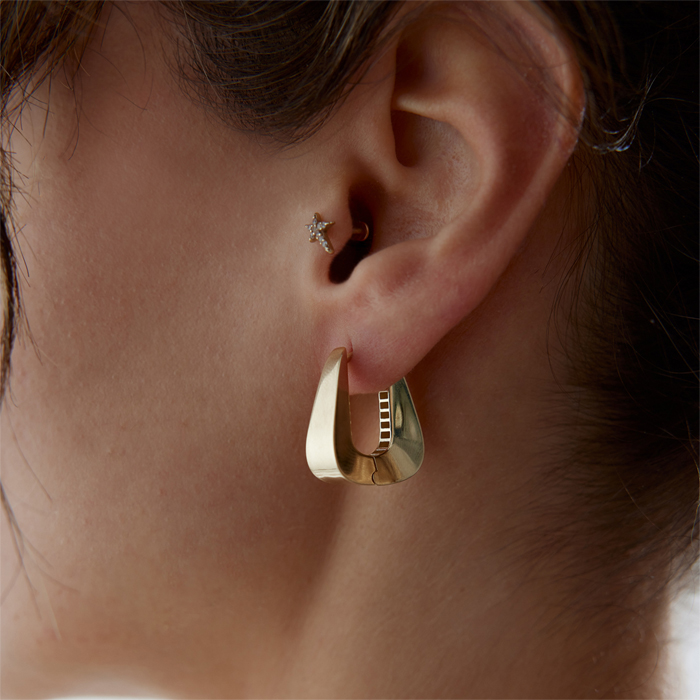 Concave U Küpe - Rayna (1)