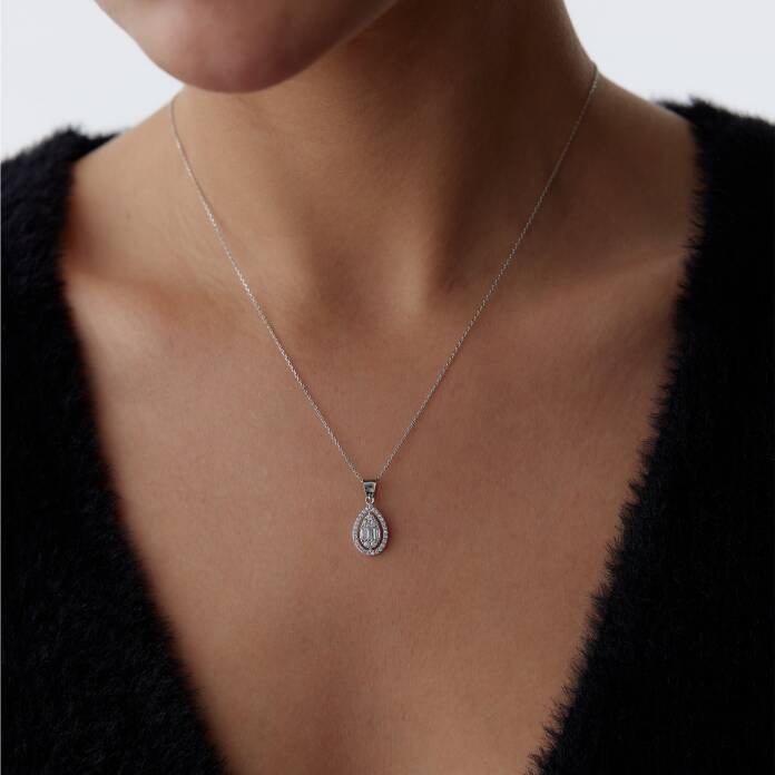 Crystal Tear Damla Baget Kolye - 1