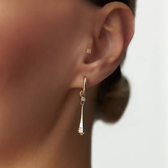 Çubuk Sallantılı Halka Küpe - 2