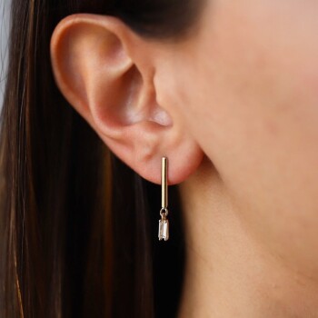 Çubuklu Baget Küpe - Nüans