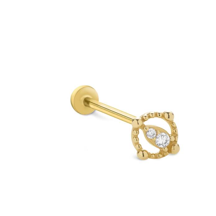 Daire Noktalı Tragus Piercing - 1