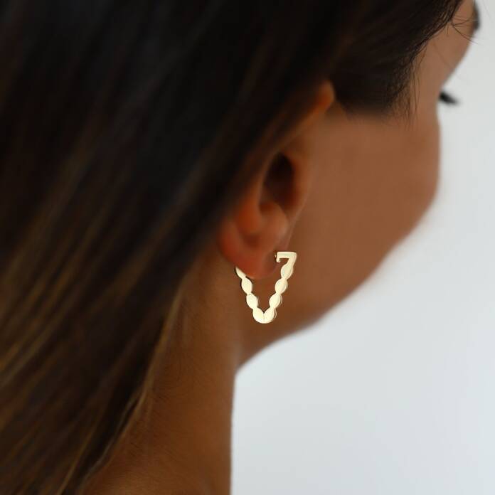 Dalga Üçgen Küpe - 1