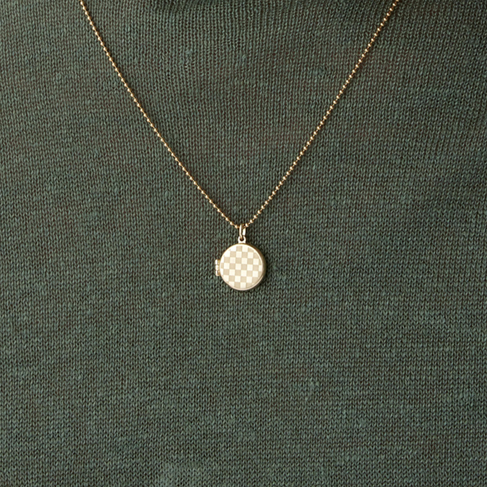 Damalı Yuvarlak Kapaklı Erkek Kolye - Koçak (1)