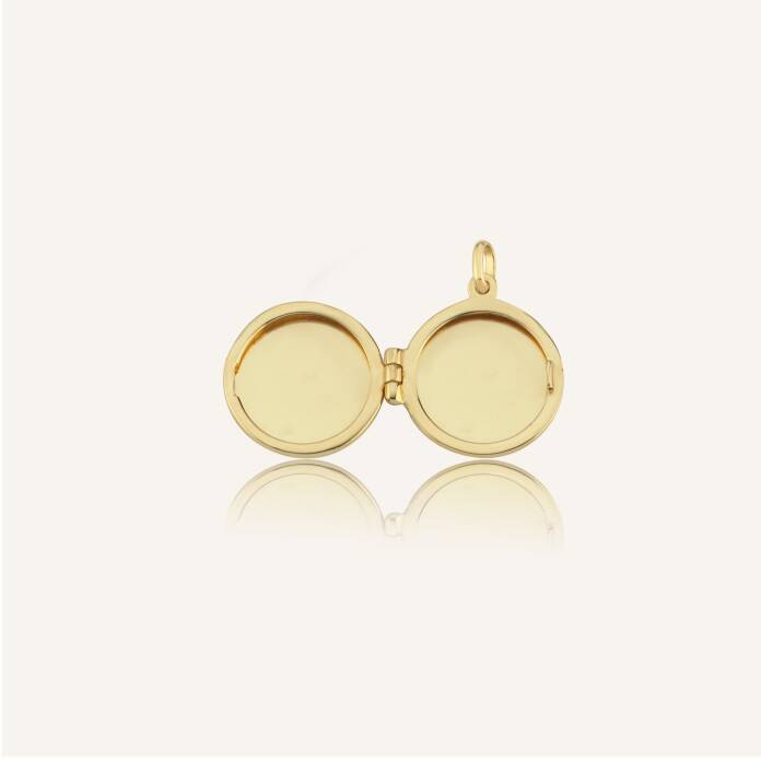 Damalı Yuvarlak Kapaklı Kolye Ucu - 2