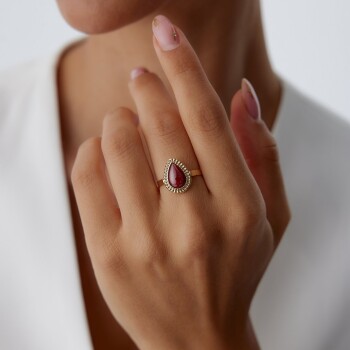 Damla Akik Yüzük - Big Gold (1)