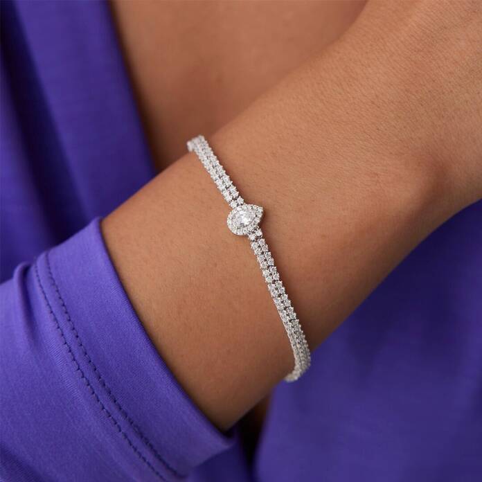 Damla Çift Sıra Su Yolur Bileklik - 1