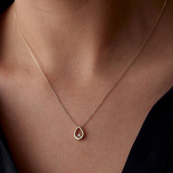 Damla İçinde Tektaş Kolye - Rayna (1)