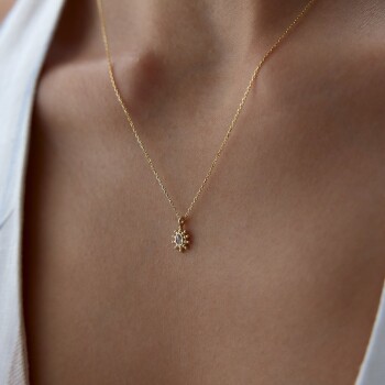 Damla Taşlı Ball Kolye - Alen (1)