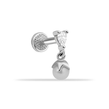 Damla Taşlı İnci Sallantılı Minimal Tragus Piercing - Dianora (1)