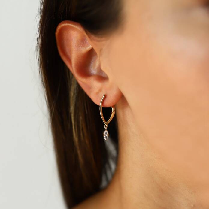 Damla Taşlı Küpe - 1