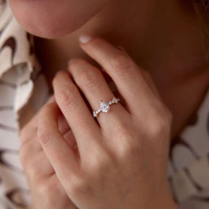 Damla Taşlı Lotus Yüzük - 1