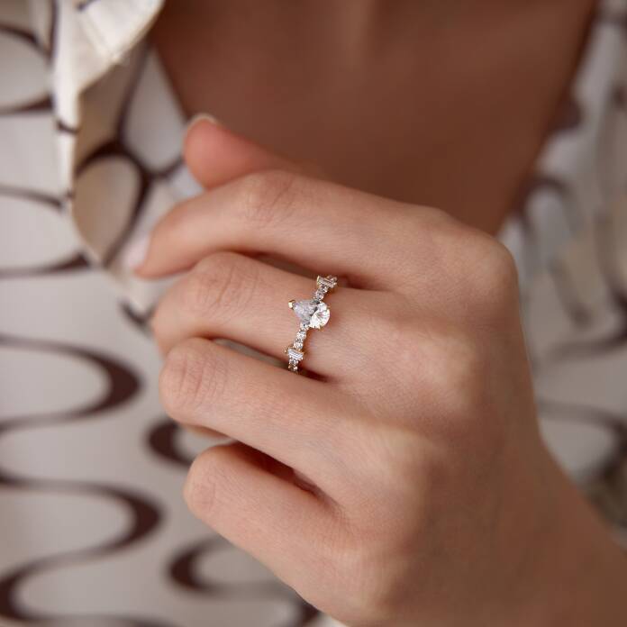 Damla Taşlı Lotus Yüzük - 2