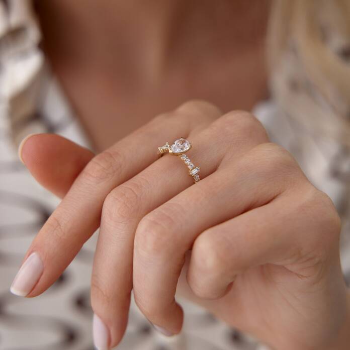 Damla Taşlı Lotus Yüzük - 3