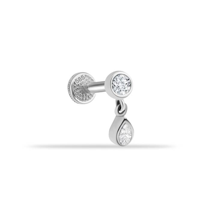 Damla Taşlı Sallantılı Minimal Tragus Piercing - 2