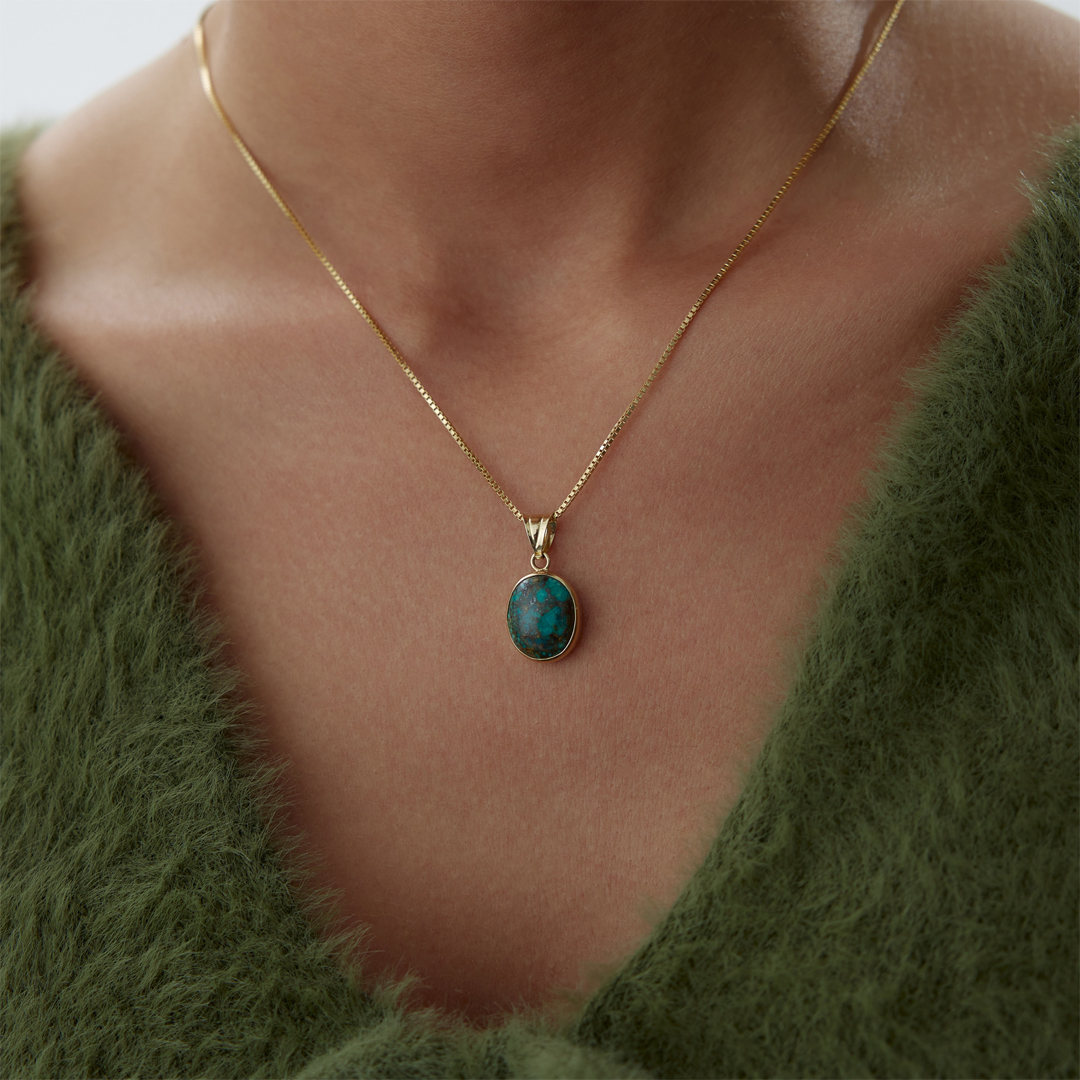 Dark Green Vintage Kolye - 1