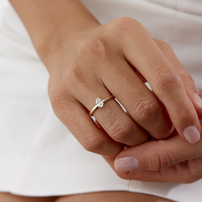 Deep Oval Tektaş Yüzük - 3