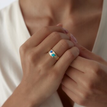 Defin Renkli Taşlı Yüzük - 2