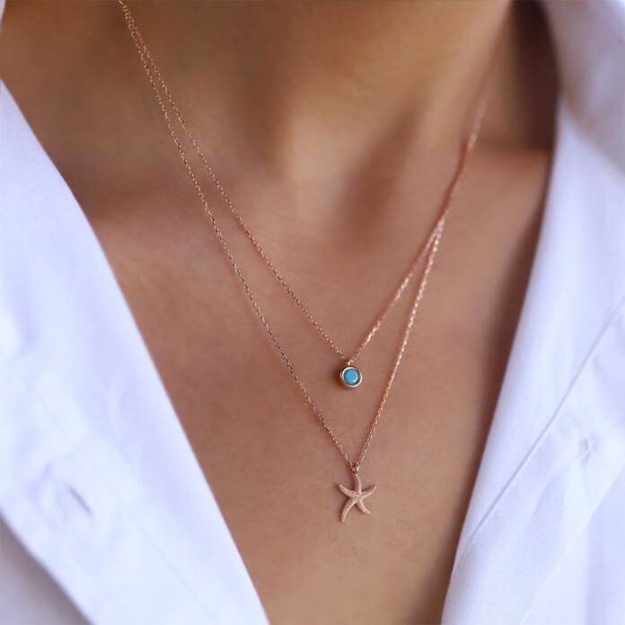 Deniz Yıldızı İkili Kolye - 1