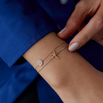 Deniz Yıldızı ve Çiçek Taş Bİleklik - Rayna (1)