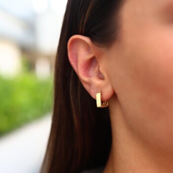 Desenli Geometrik Küpe - Arax