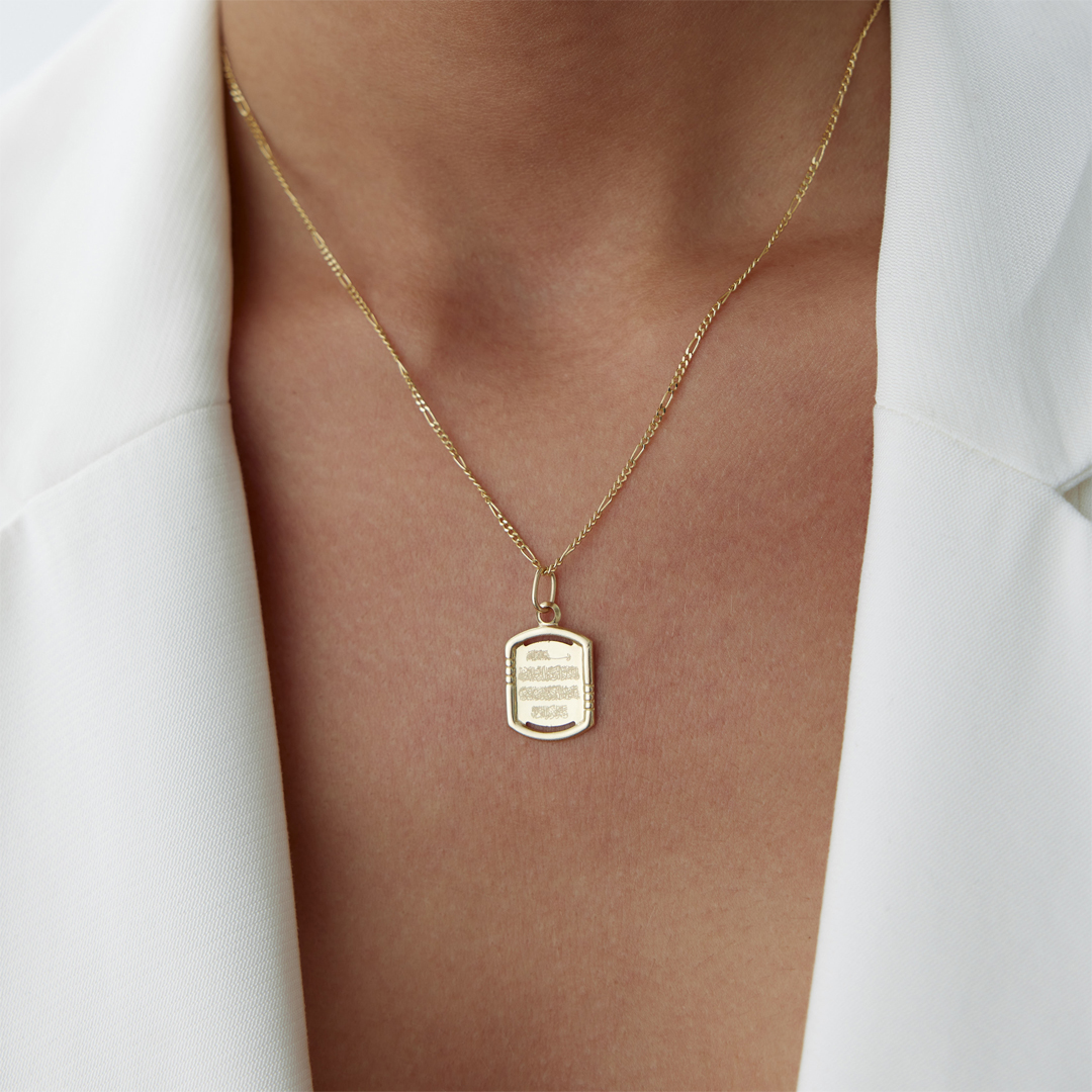 Dikdörgen Plaka Dua Kolye - 2