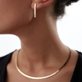 Dikdörtgen Chocolate Series Küpe - Rayna (1)