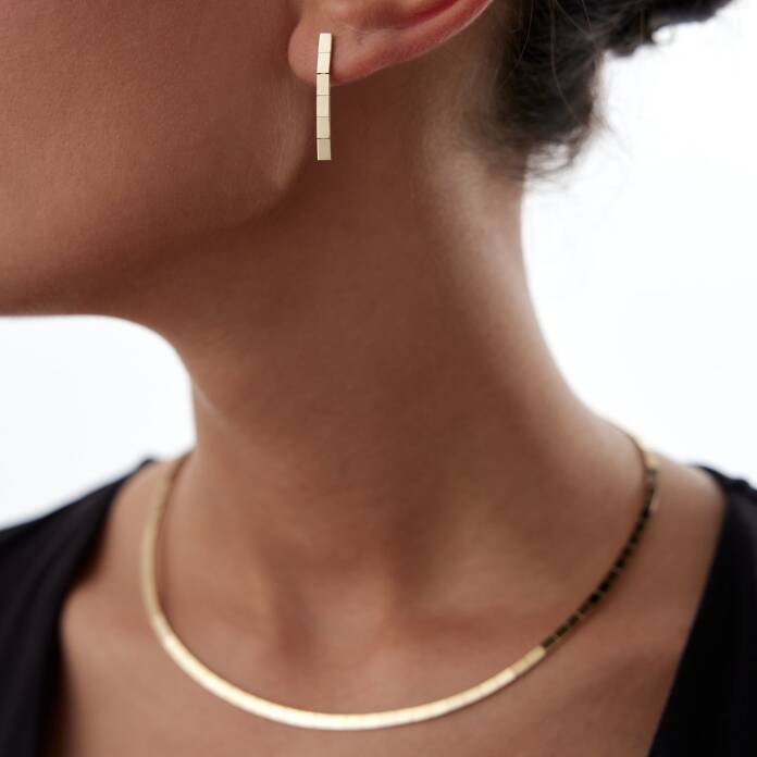 Dikdörtgen Chocolate Series Küpe - 2