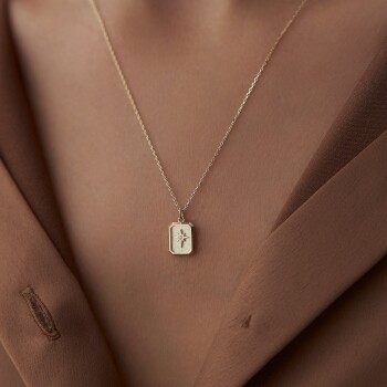 Dikdörtgen Form Kutup Yıldızı Kolye - Rayna