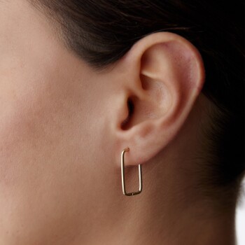 Dikdörtgen Large Slim Ataç Küpe - CNR