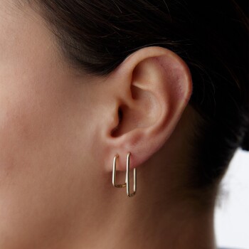 Dikdörtgen Large Slim Ataç Küpe - CNR (1)