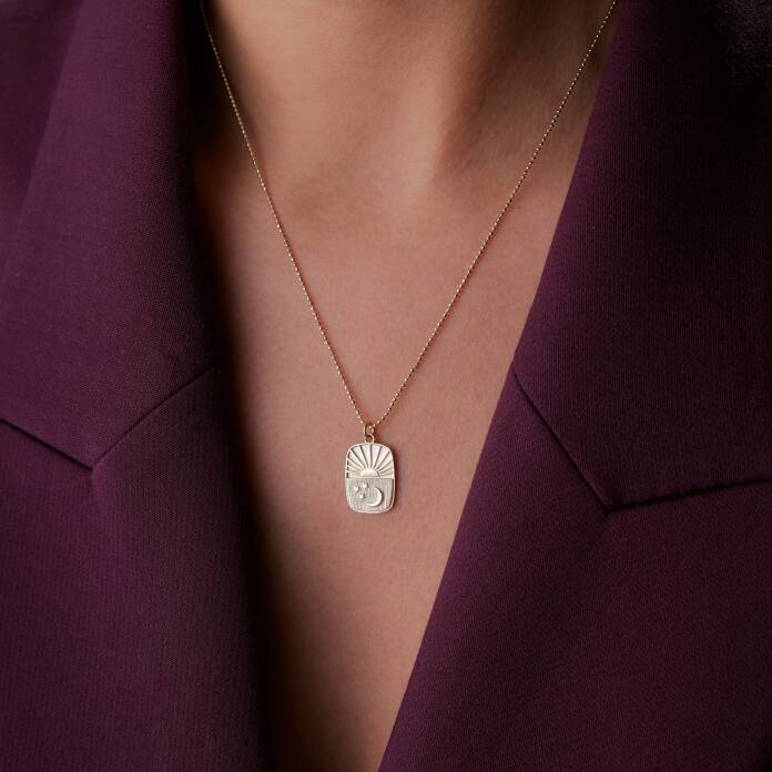 Dikdörtgen Plaka Gündüz Gece Kolye - 2