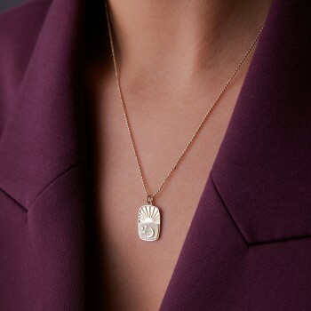 Dikdörtgen Plaka Gündüz Gece Kolye - 3