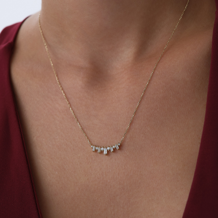 Dikdörtgen Taşlı Işık Kolye - Garo