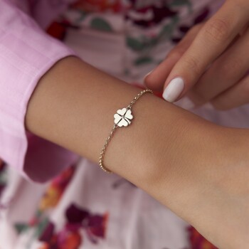 Doç Zincir Yonca Plaka Bileklik - Ador