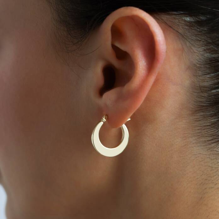 Dolgu Hilal Halka Küpe - 1