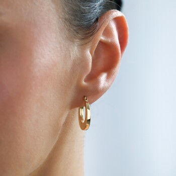 Dolgu Hilal Halka Küpe - Cemart (1)