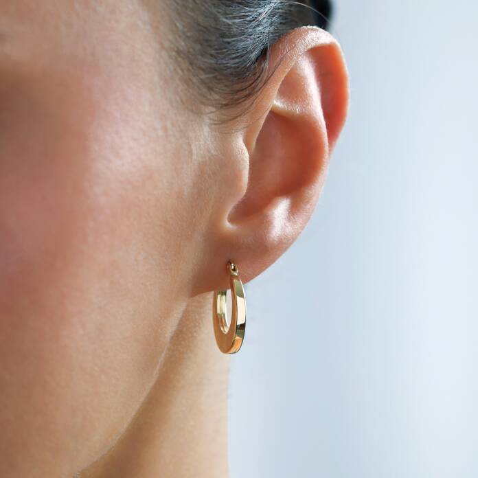 Dolgu Hilal Halka Küpe - 2