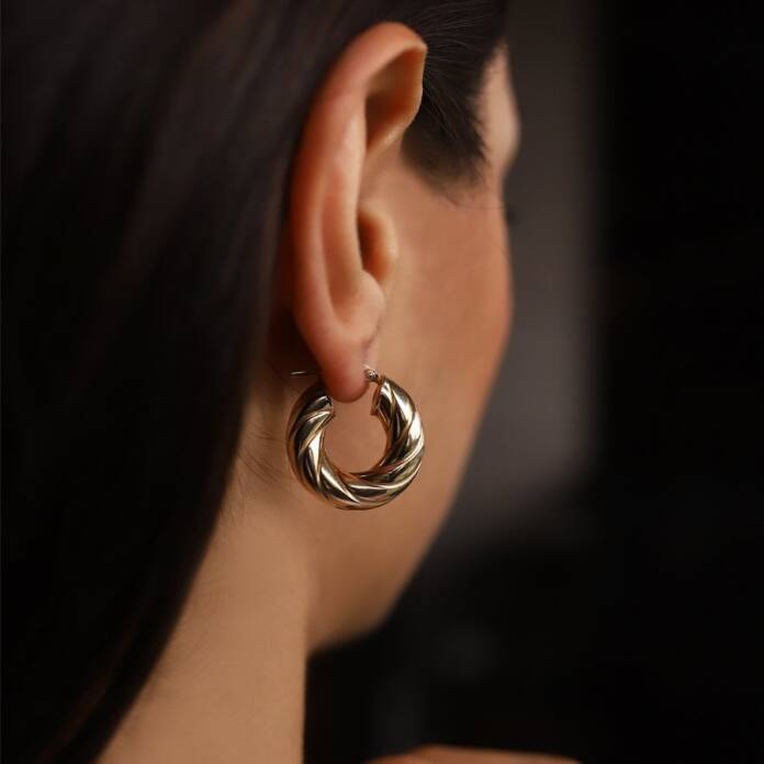 Dome Sarmal Bombe Halka Küpe - 1