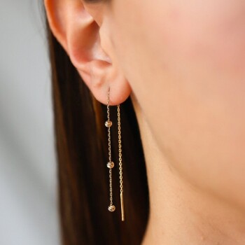 Doricalı Zincir Sallantılı Küpe - Nüans