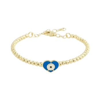 Dorikalı Kalpli Nazar Çocuk Kelepçesi - Melike