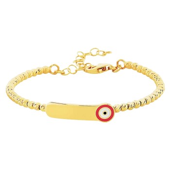 Dorikalı Pembe Nazar Plaka Çocuk Kelepçesi - Melike