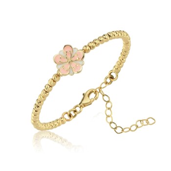 Dorikalı Pink Çiçek Çocuk Kelepçesi - Melike