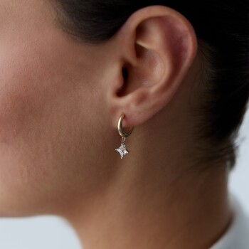 Dört Yapraklı Çiçek Küpe - 2