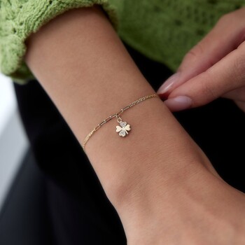 Dört Yapraklı Yonca Charm bileklik - Nüans