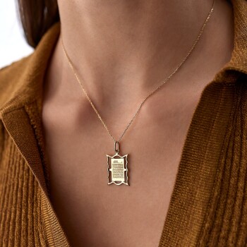 Dörtgen Ayetel Kursi Kolye - Koçak