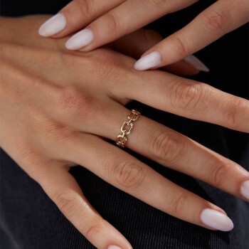 Dörtgen Chain to Chain Yüzük - Rayna